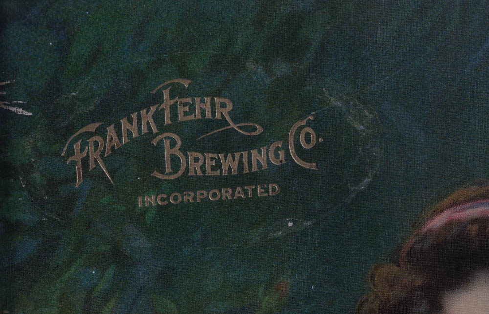 Pre-Prohibition Fehr Beer Framed Lithograph Advertising Sign