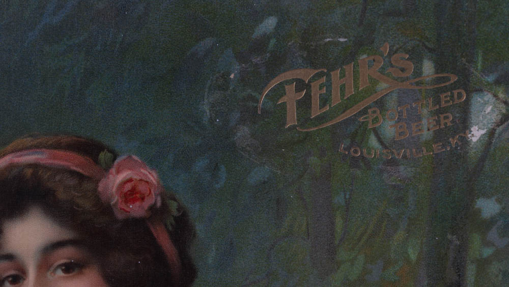 Pre-Prohibition Fehr Beer Framed Lithograph Advertising Sign