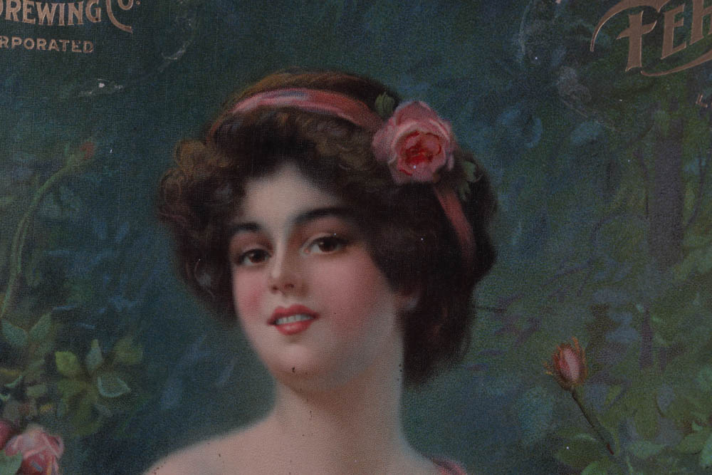 Pre-Prohibition Fehr Beer Framed Lithograph Advertising Sign