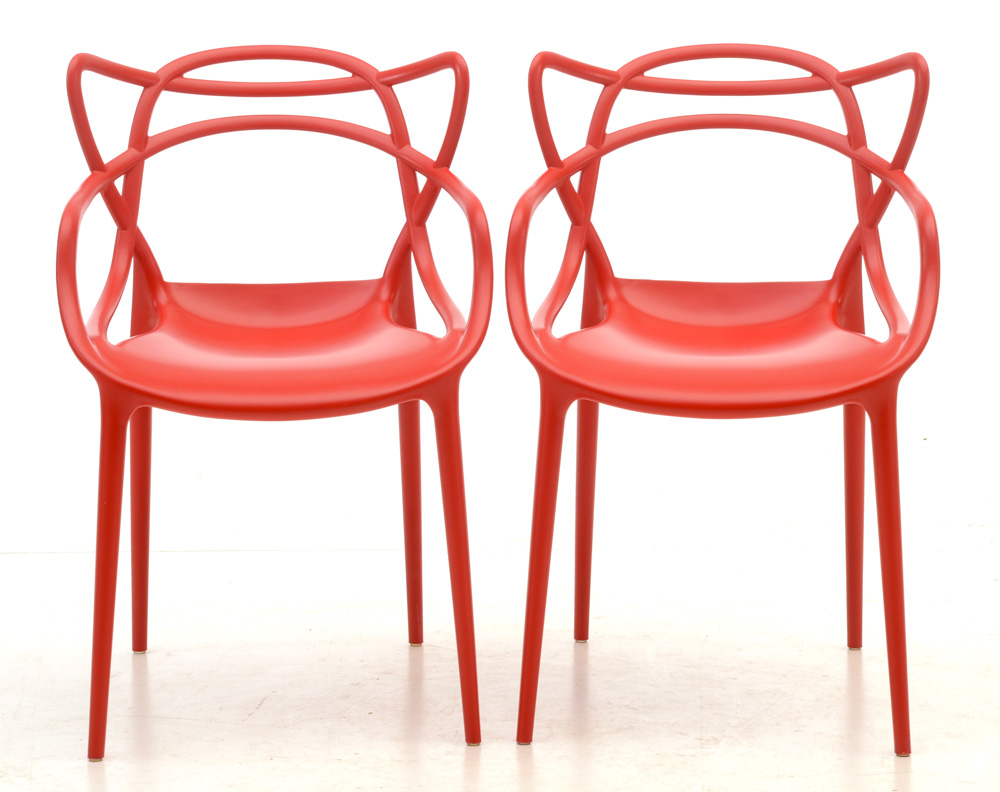 Modway "Entangled" Bar Stool and Chairs in Red