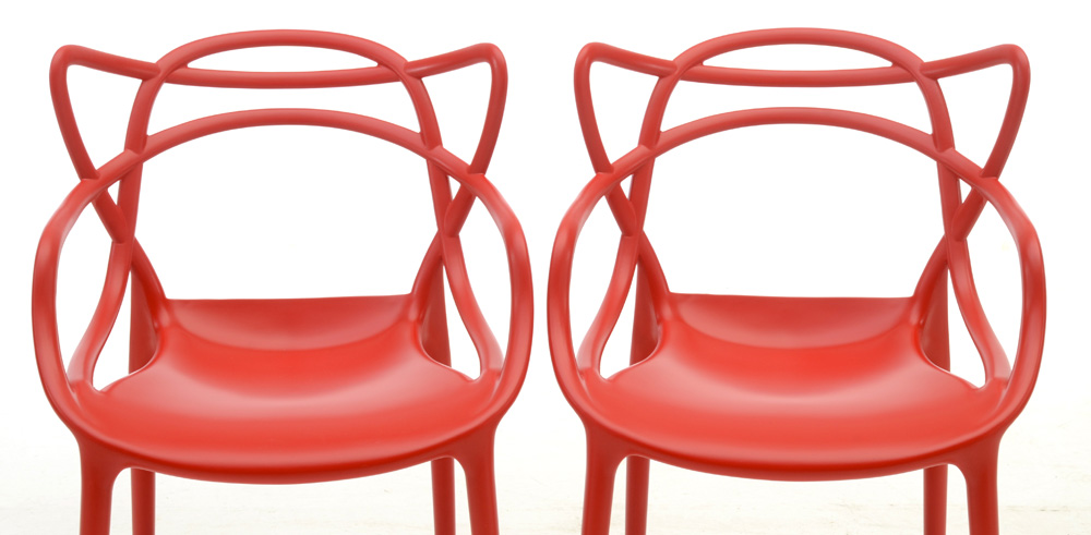 Modway "Entangled" Bar Stool and Chairs in Red
