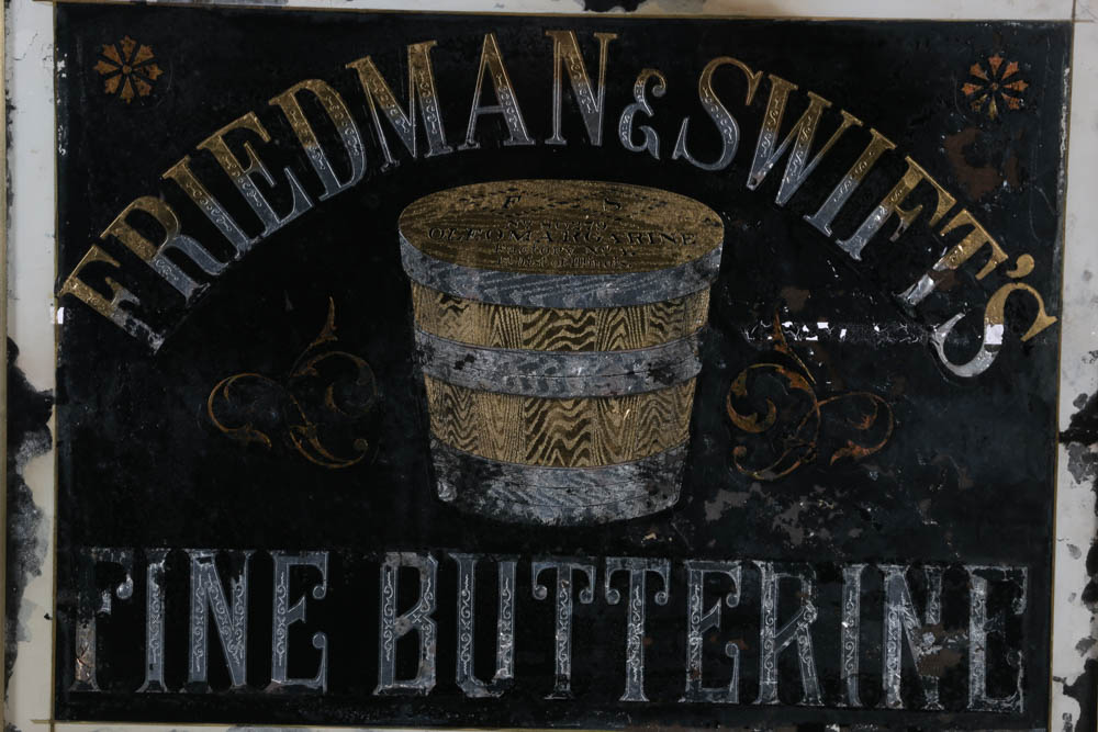Friedman & Swift's Buttterine Framed Glass Advertising Sign