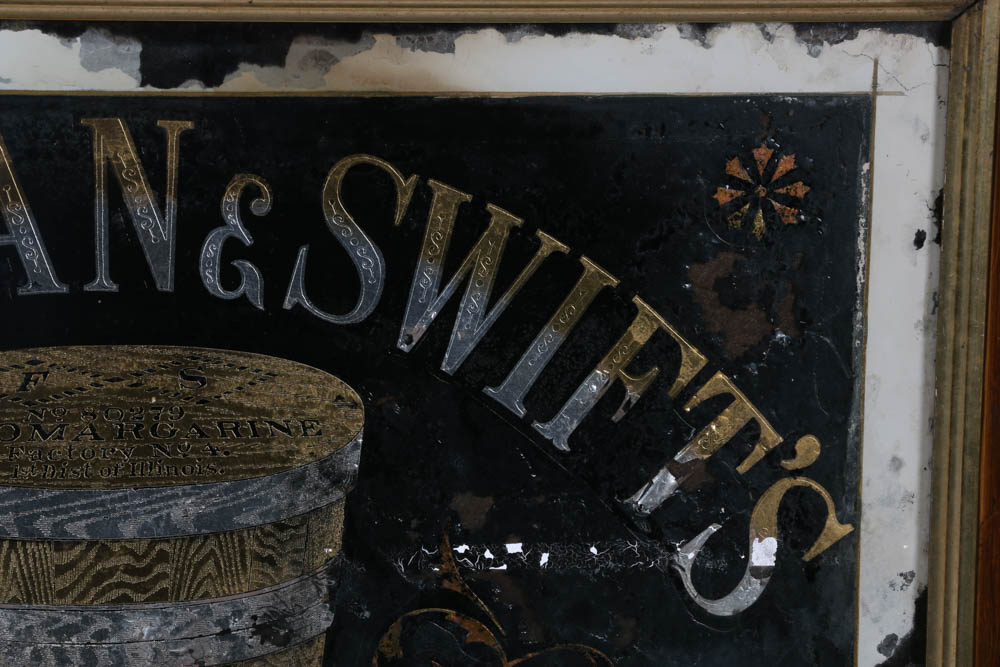 Friedman & Swift's Buttterine Framed Glass Advertising Sign