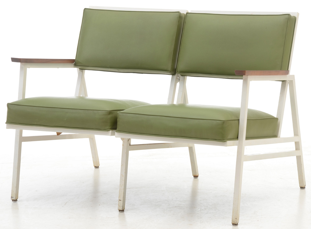 Steelcase Avocado Vinyl Upholstered Bench Seating