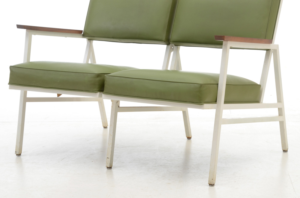 Steelcase Avocado Vinyl Upholstered Bench Seating