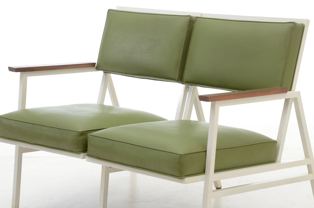 Steelcase Avocado Vinyl Upholstered Bench Seating