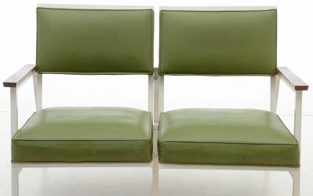 Steelcase Avocado Vinyl Upholstered Bench Seating