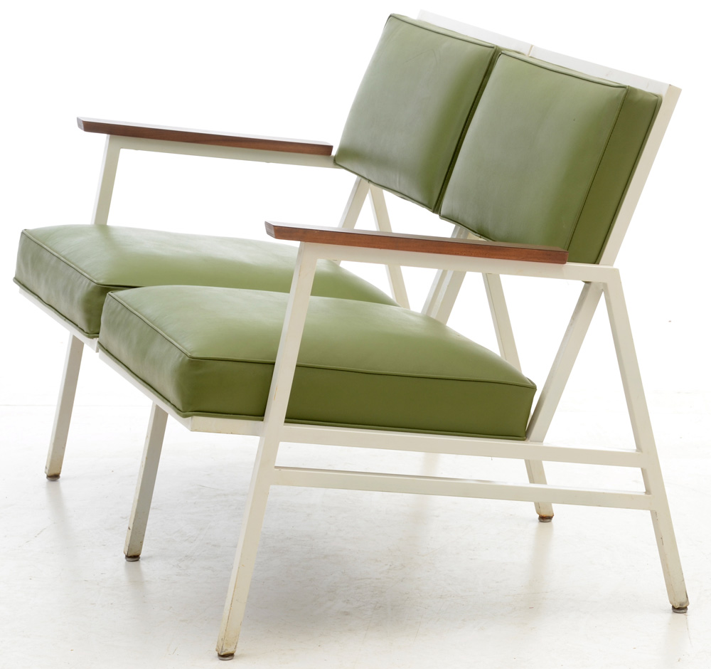 Steelcase Avocado Vinyl Upholstered Bench Seating