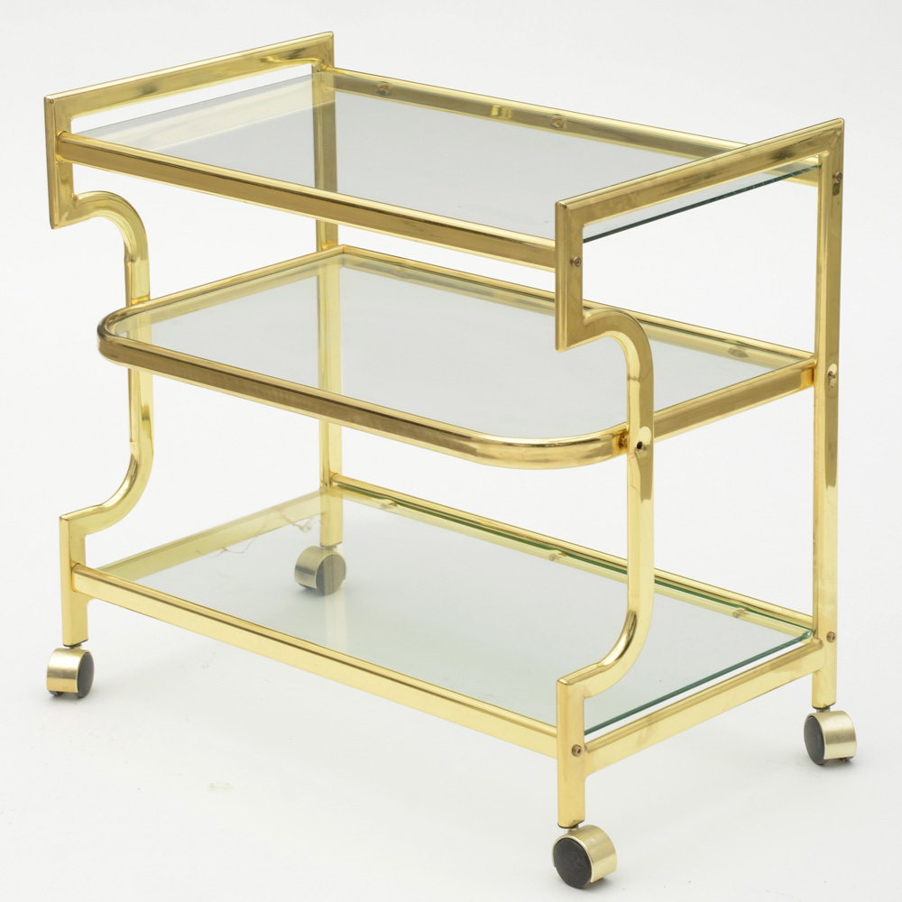 Vintage Serving Cart in Brass