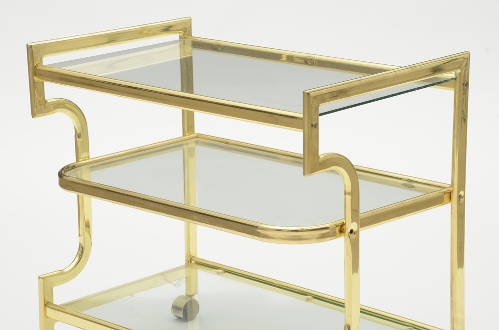 Vintage Serving Cart in Brass