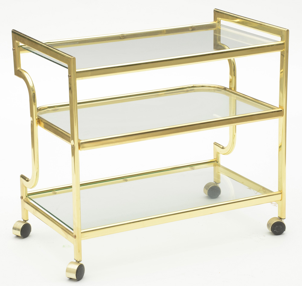 Vintage Serving Cart in Brass