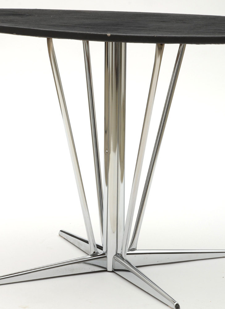 Leather Veneered Modernist Side Table