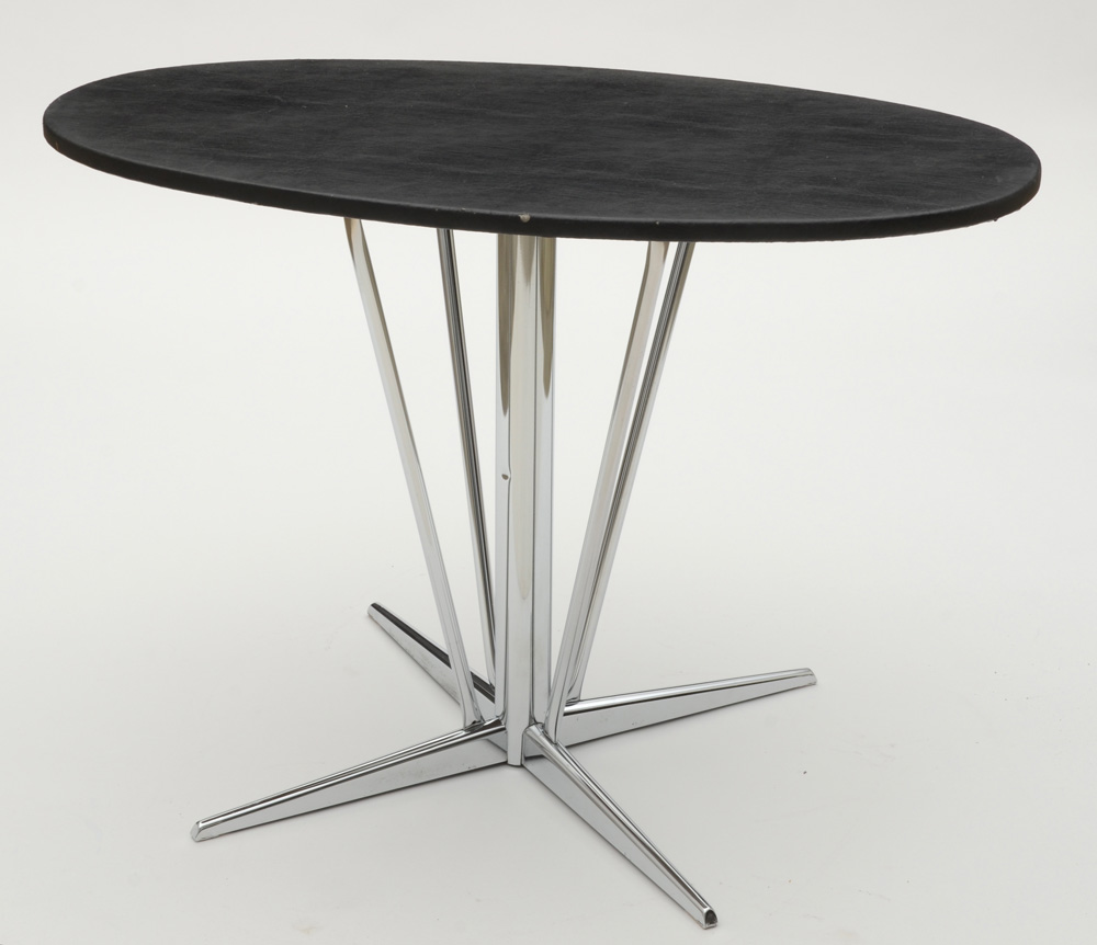 Leather Veneered Modernist Side Table