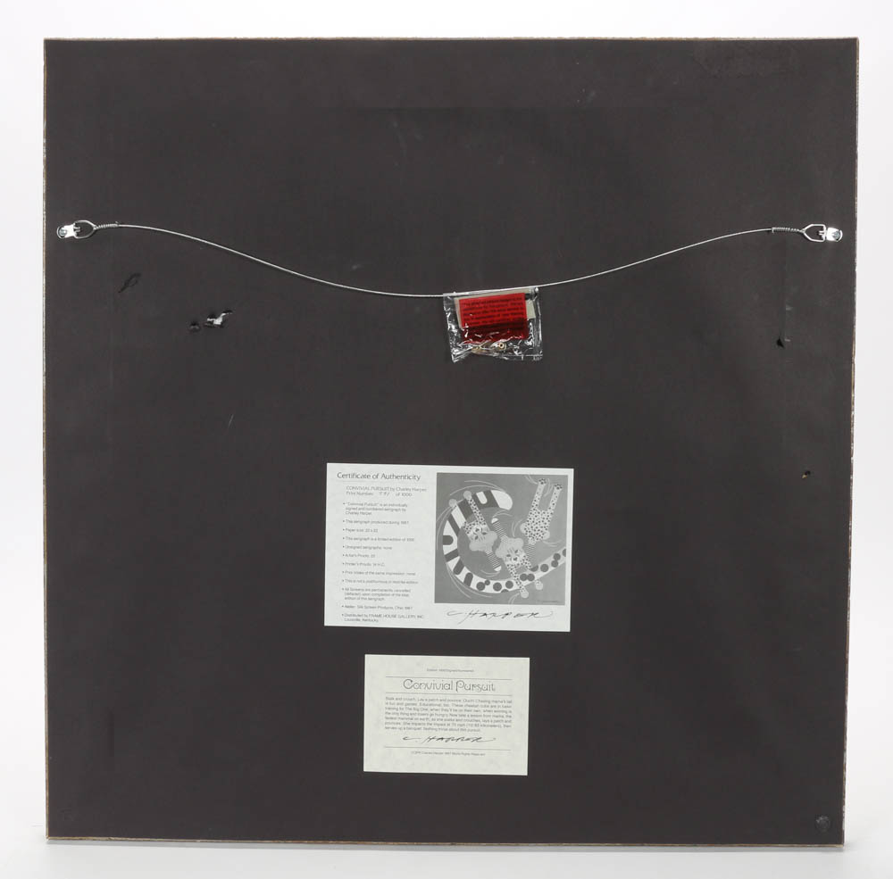 Charley Harper Signed Limited Edition Serigraph "Convivial Pursui