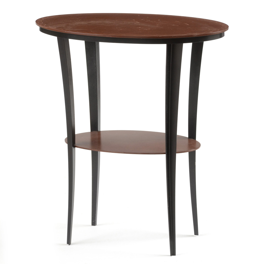 Oval Painted Steel End Table