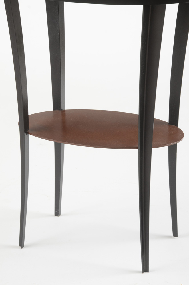 Oval Painted Steel End Table