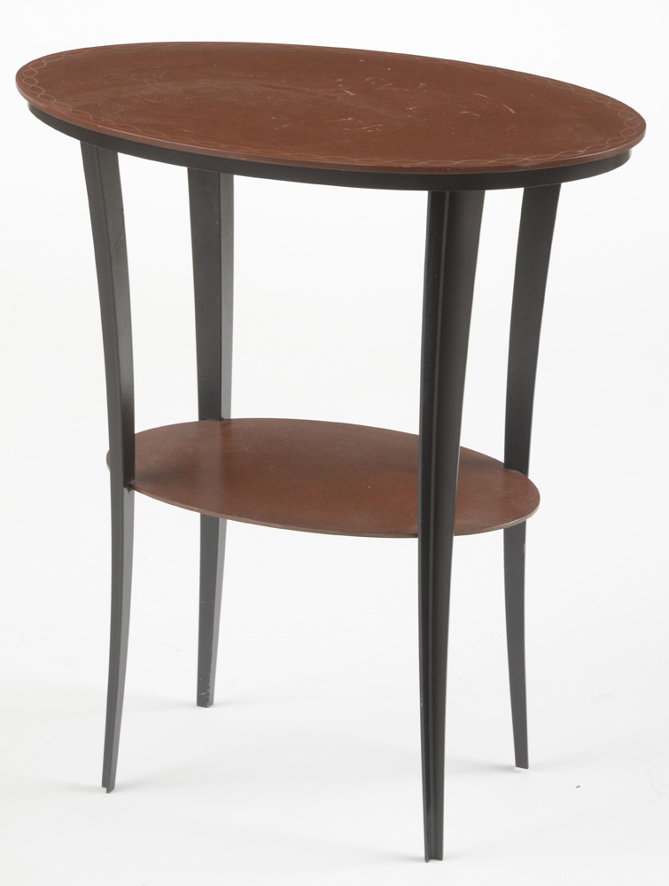 Oval Painted Steel End Table
