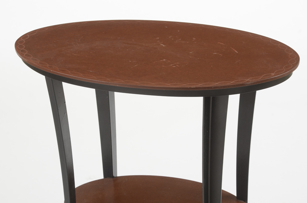 Oval Painted Steel End Table