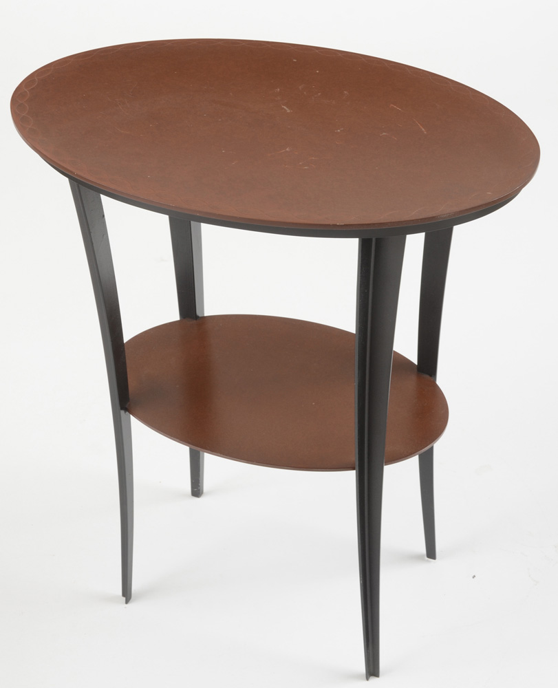 Oval Painted Steel End Table