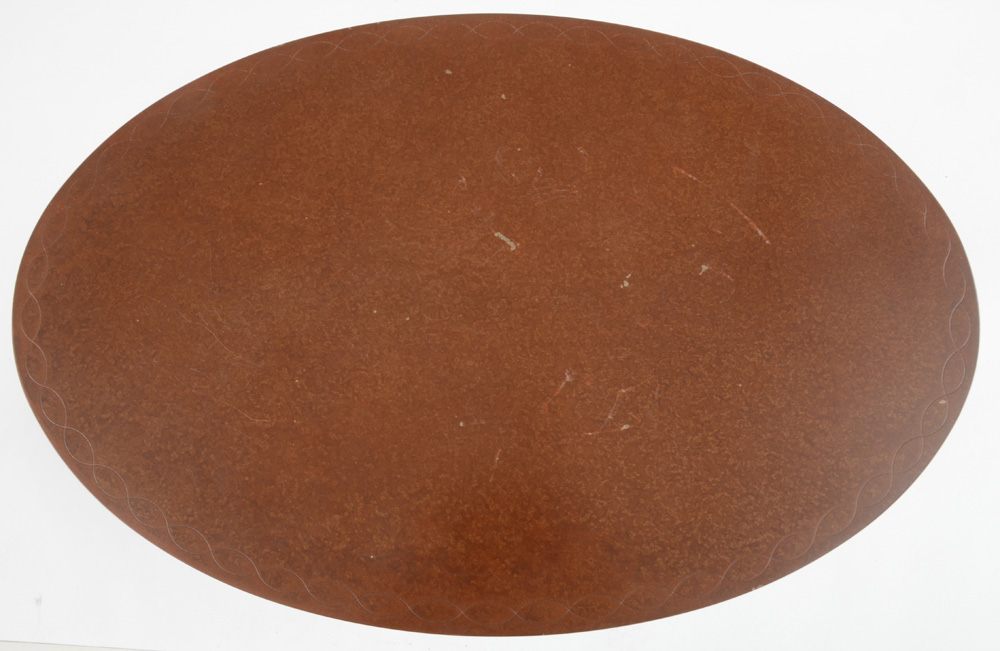 Oval Painted Steel End Table