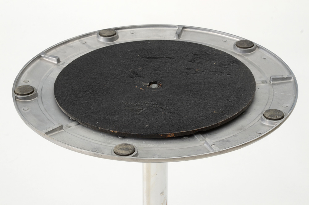 Square White Laminate End Table on Chrome Pedestal