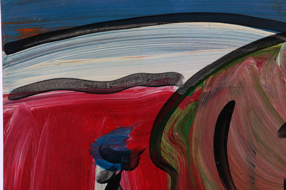 Peter Keil Original 1985 Oil on Masonite "Red Sea"