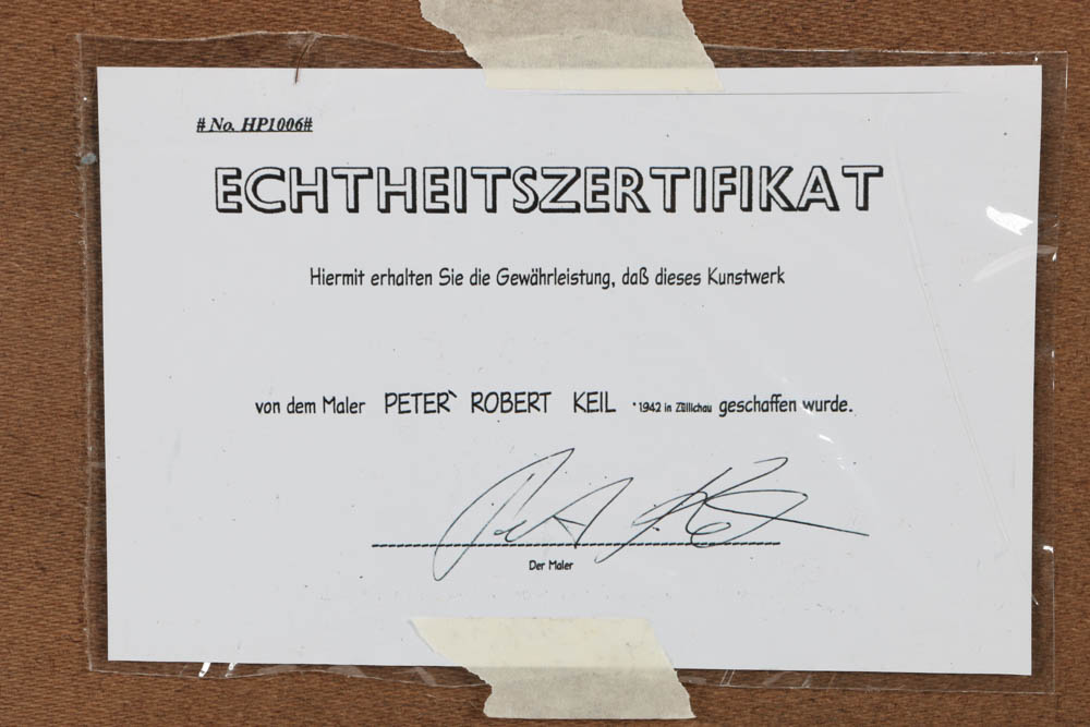 Peter Keil Original 1985 Oil on Masonite "Red Sea"