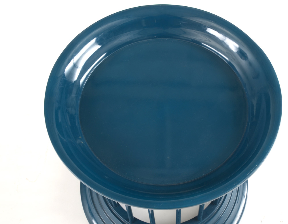 West Elm "Gates Lacquer" Blue Side Table