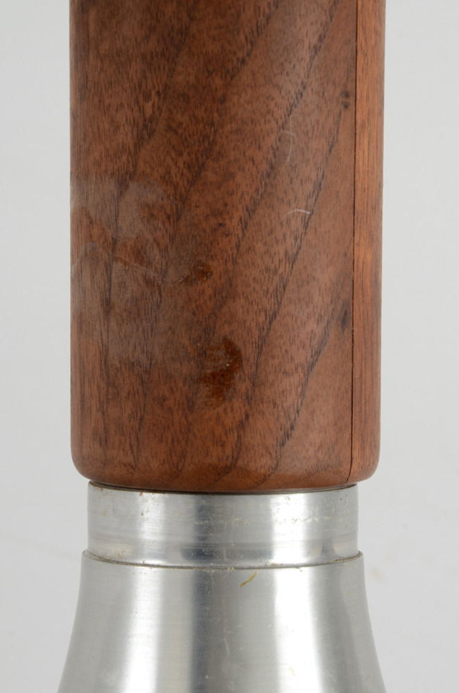 Burled Walnut and Aluminum Occasional Table