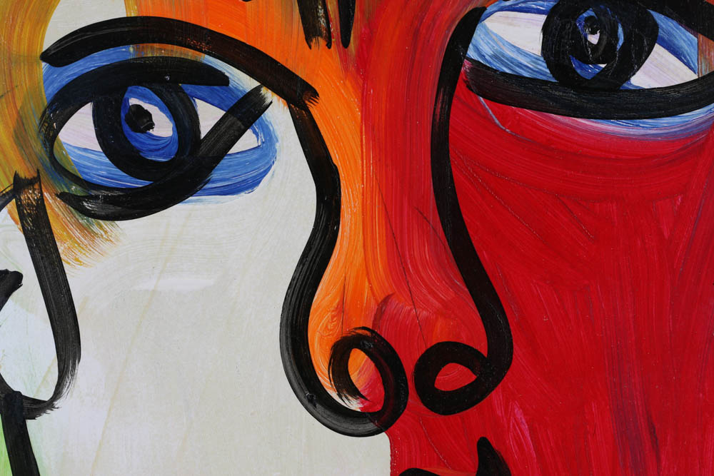 Peter Keil Original 1990 Oil on Masonite "Andy Warhol"