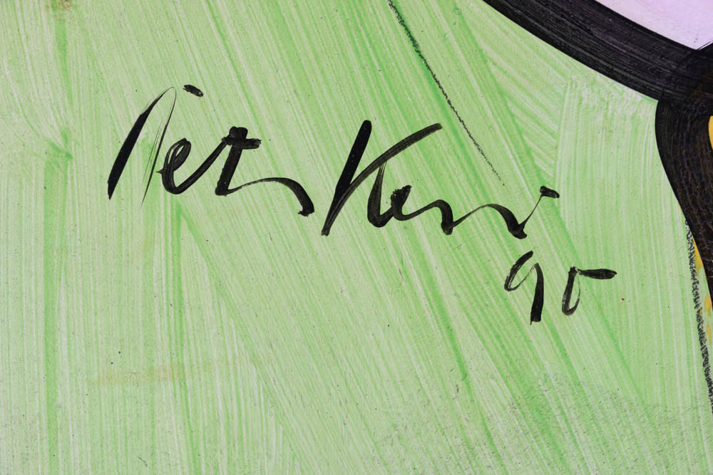 Peter Keil Original 1990 Oil on Masonite "Andy Warhol"