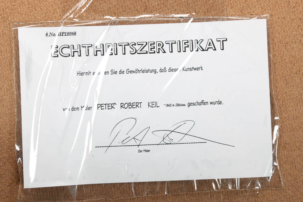 Peter Keil Original 1990 Oil on Masonite "Andy Warhol"