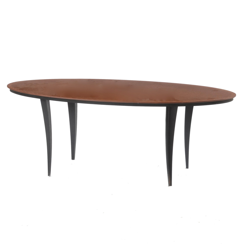 Oval Painted Steel Coffee Table
