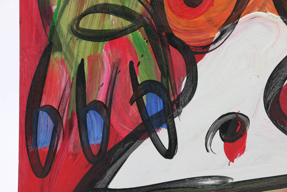 Peter Keil Original 1984 Oil on Masonite "Dancing House Wife"