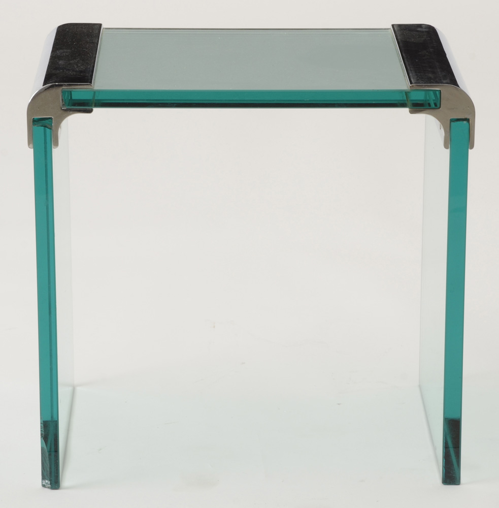 Pair of Pace Chrome and Glass Occasional Tables