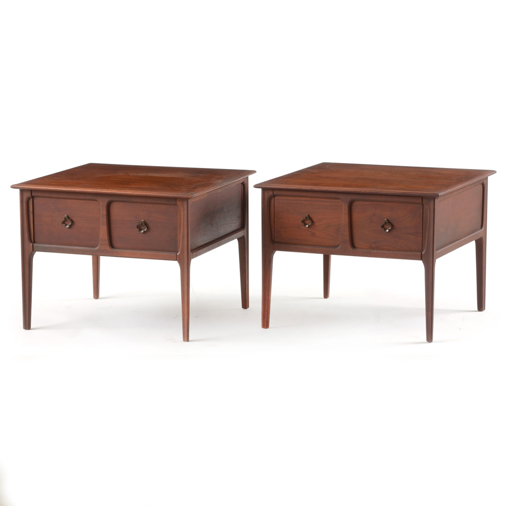 Pair of Mersman Walnut End Tables