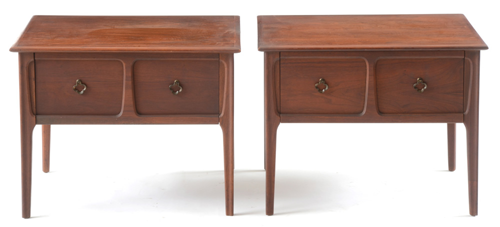 Pair of Mersman Walnut End Tables