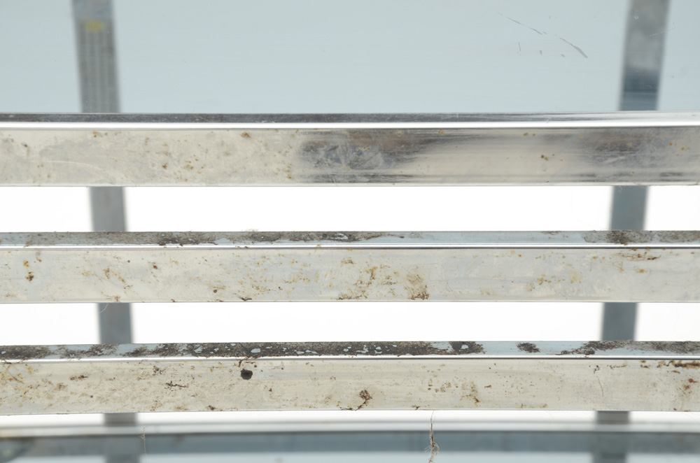 Pair of Modernist Glass Top End Tables