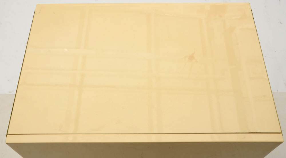 Cream Lacquered Nightstands by Bridgeford