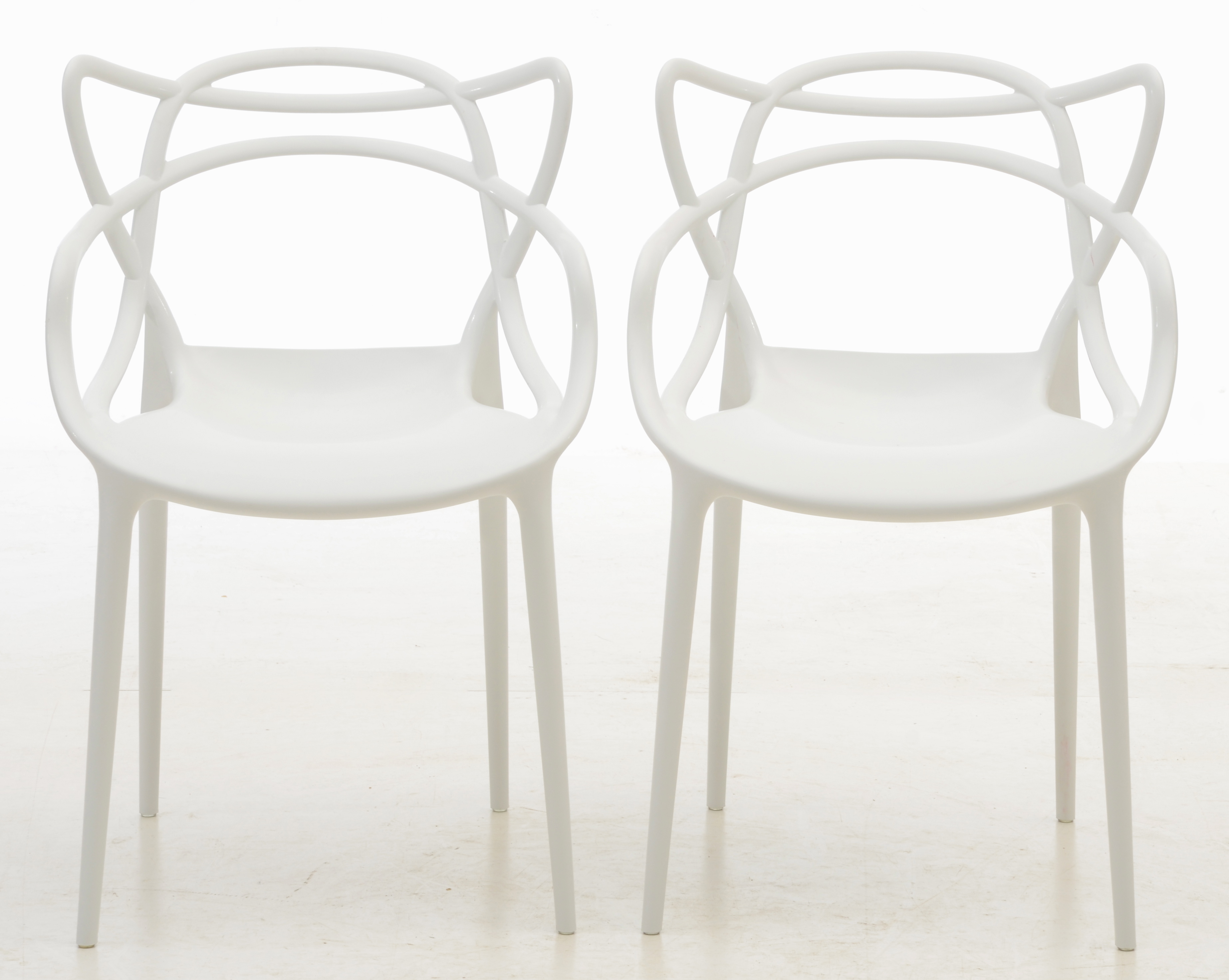 Pair of Modway "Entangled" Chairs in White