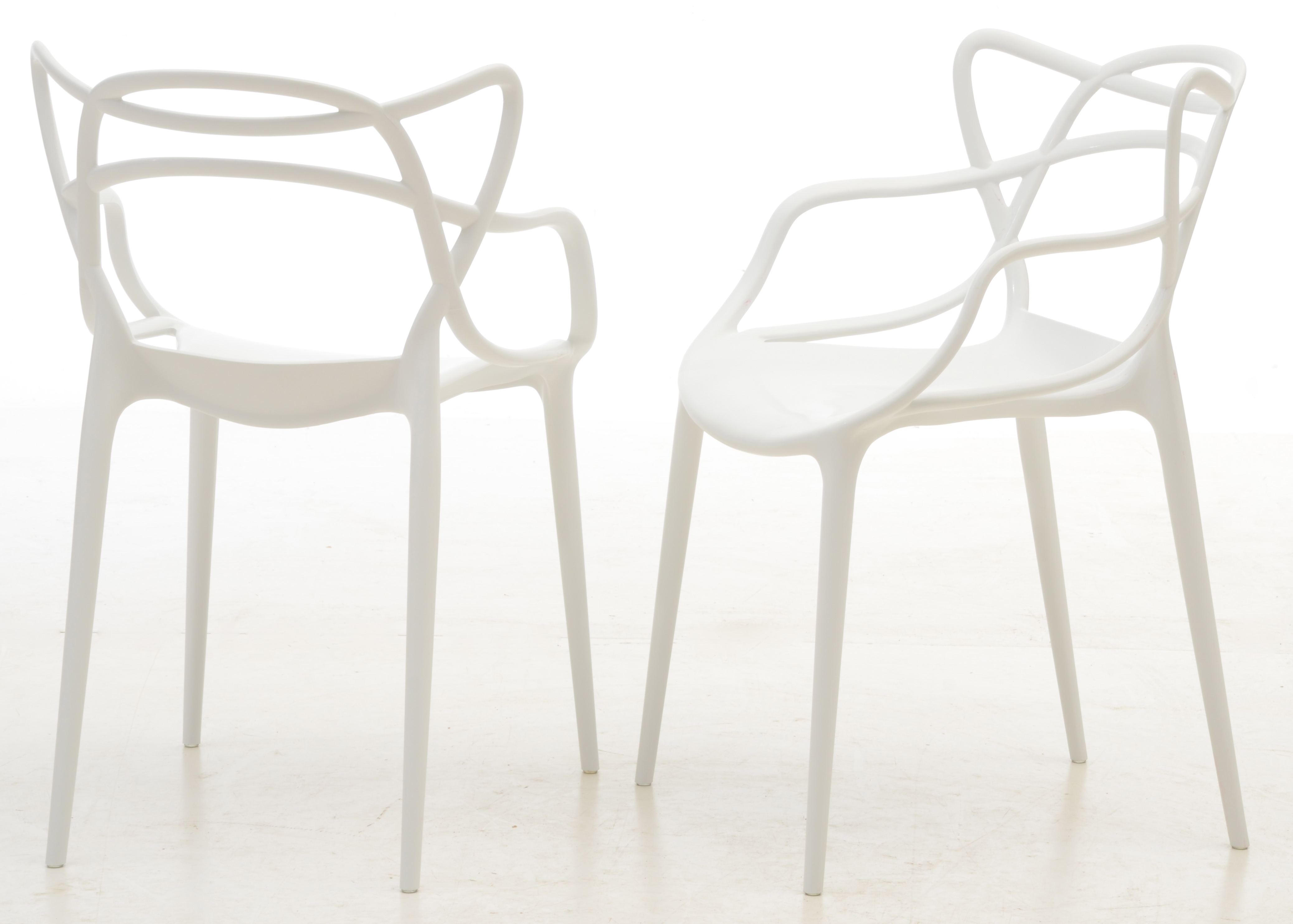 Pair of Modway "Entangled" Chairs in White