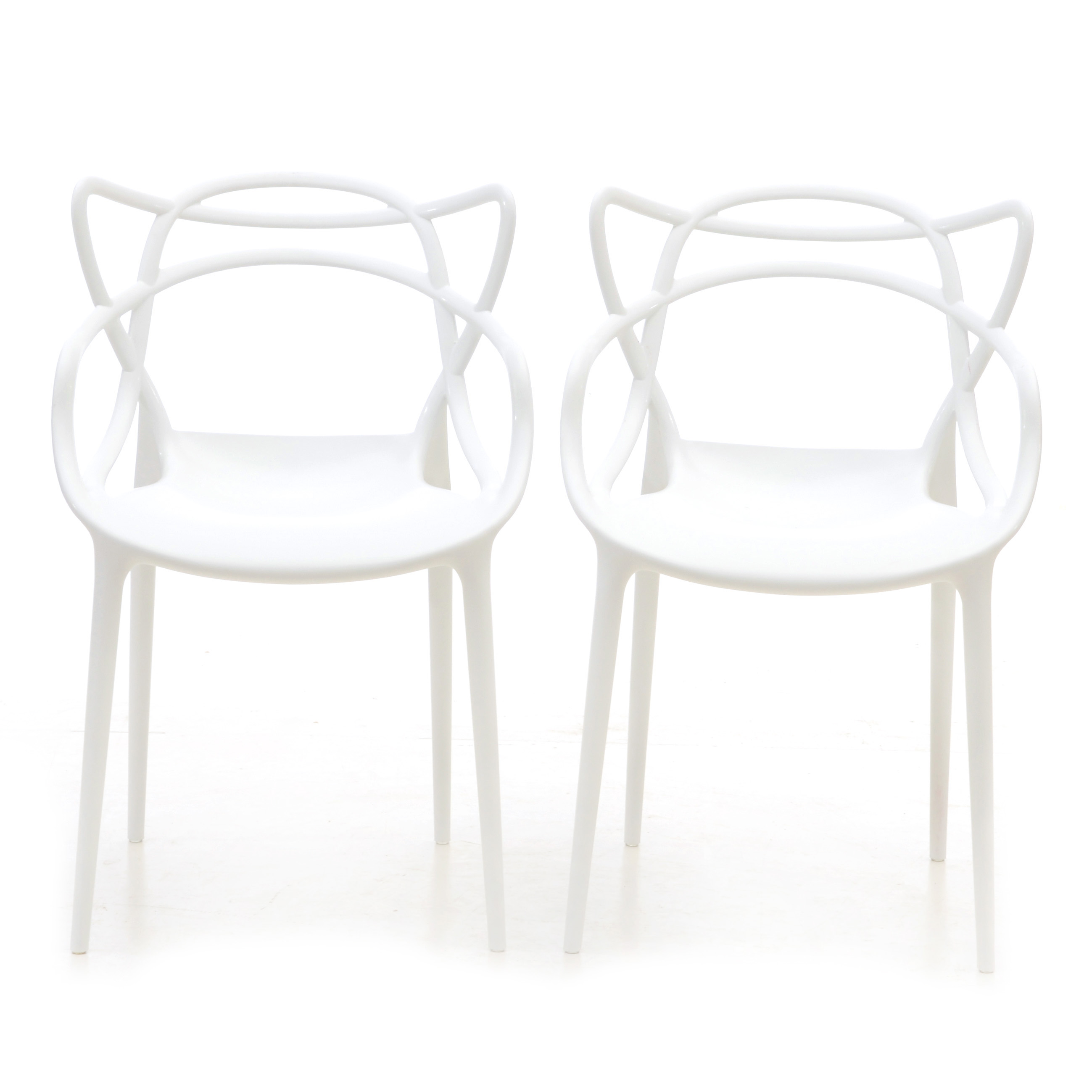 Pair of Modway "Entangled" Chairs in White