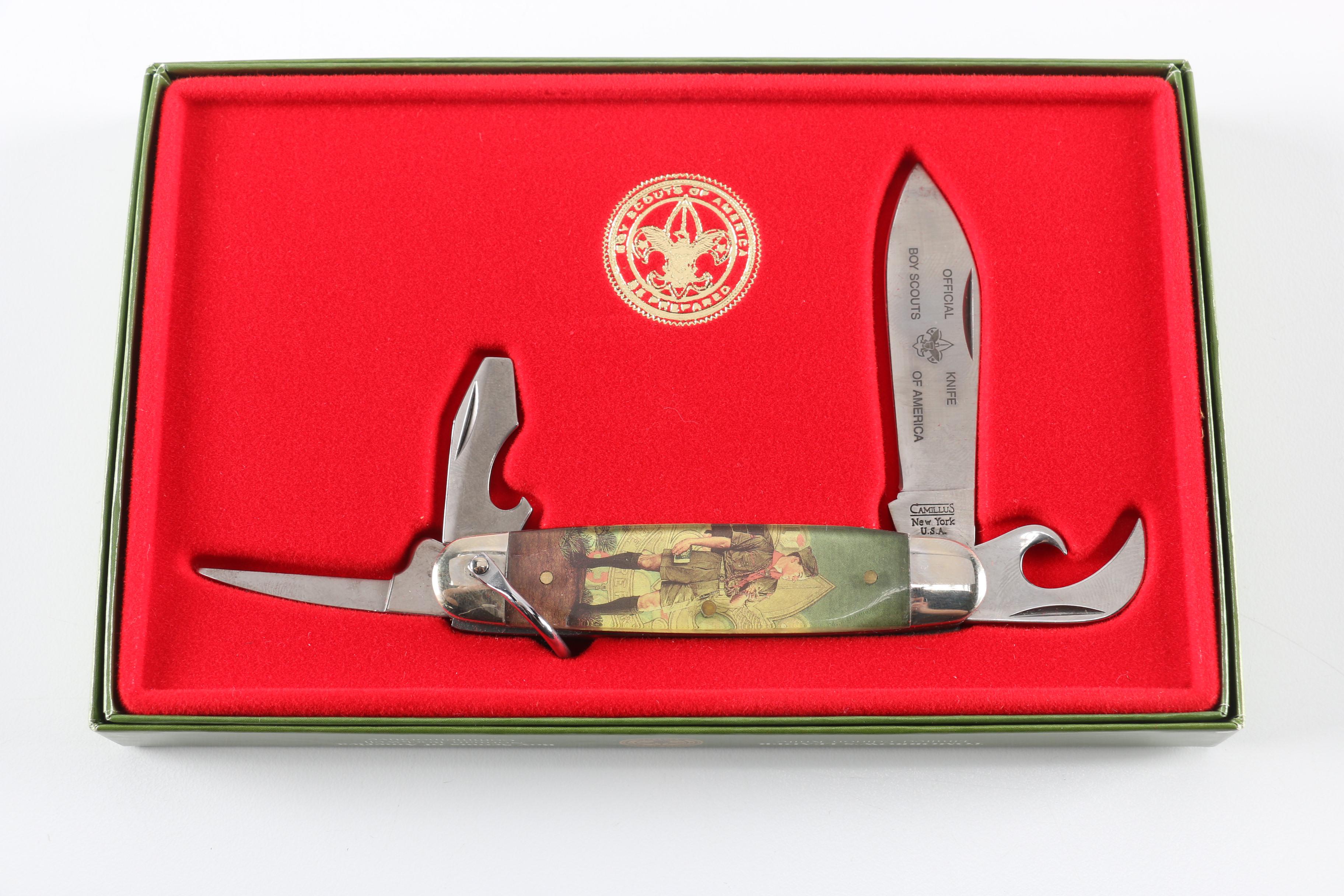 Boy Scouts of America Memorabilia Including Diamond Jubilee Utility Knife