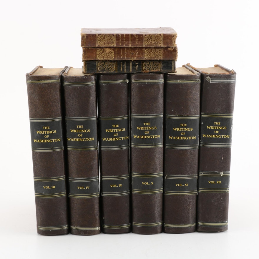 Antique Books Featuring "The Writings of Geroge Washington" and "American Revolution"