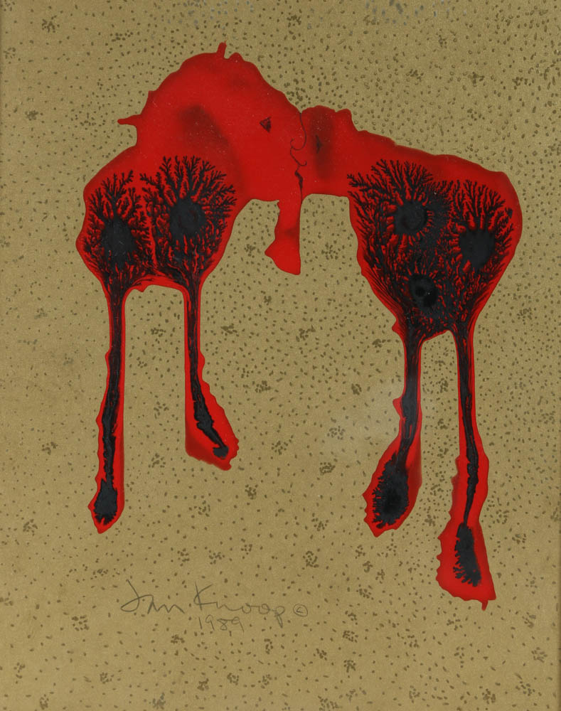 Jan Knoop Original 1989 Mixed Media Painting "Twogether"