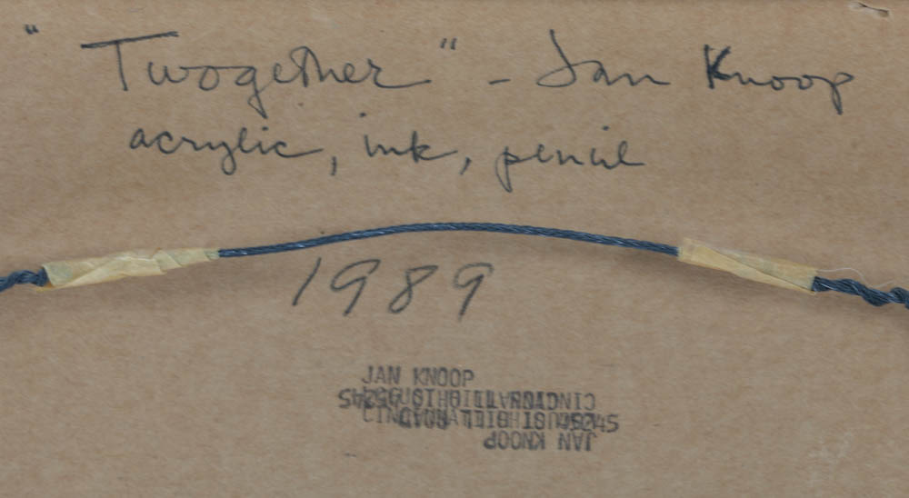 Jan Knoop Original 1989 Mixed Media Painting "Twogether"