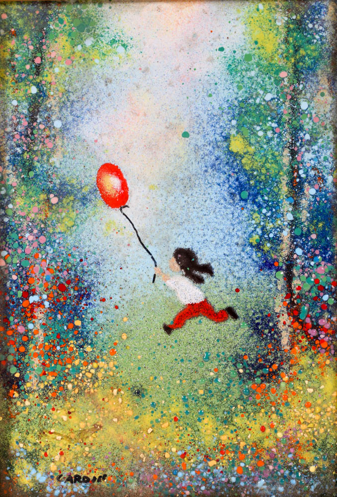 Louis Cardin Original 1970s Enamel on Copper