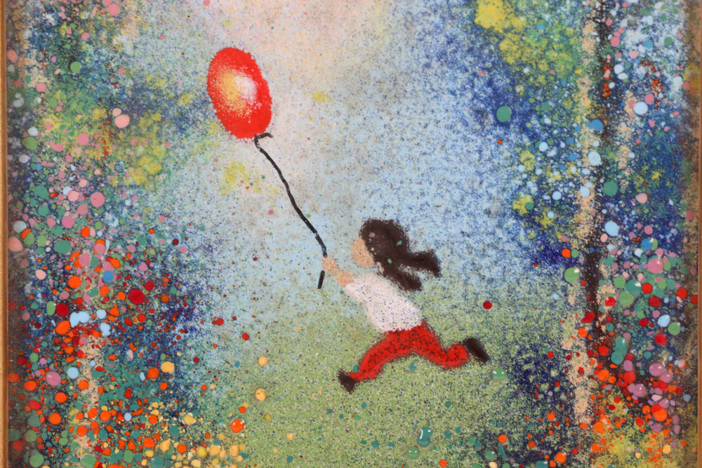 Louis Cardin Original 1970s Enamel on Copper