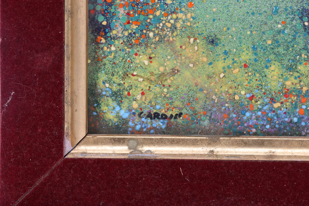 Louis Cardin Original 1970s Enamel on Copper