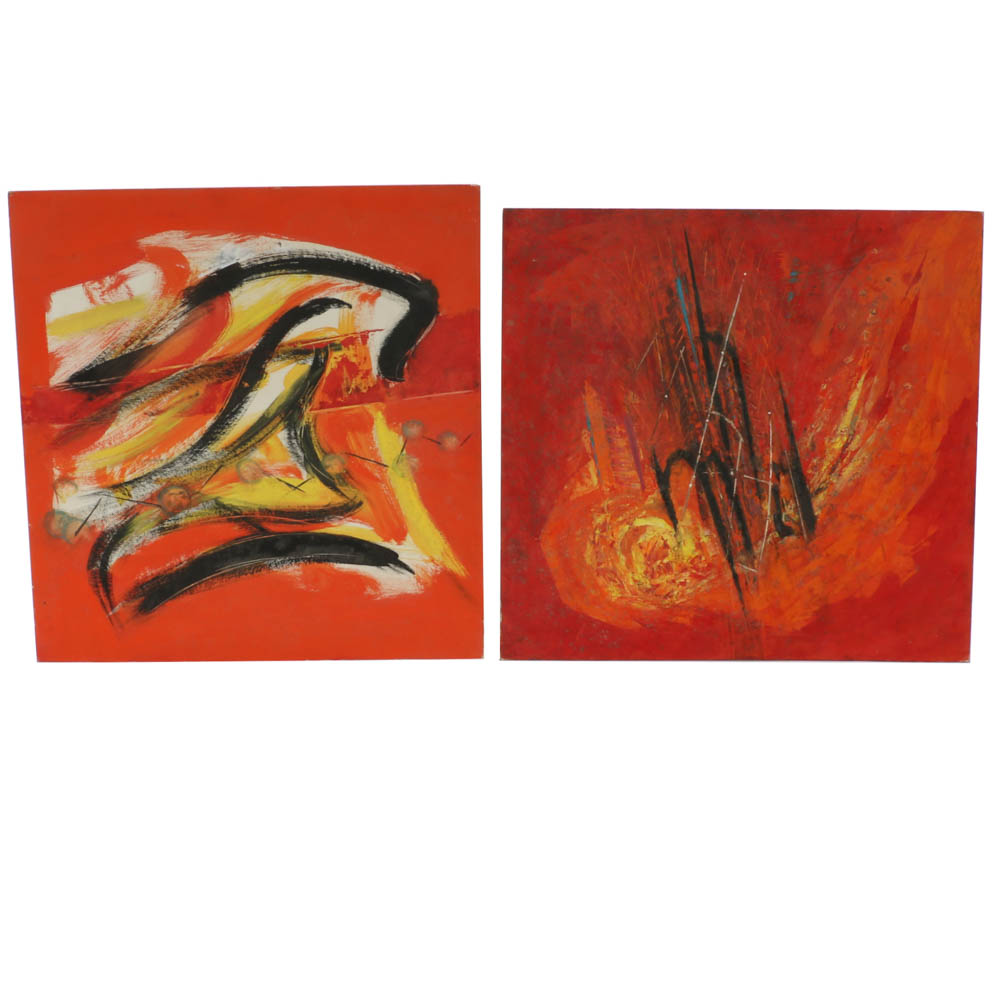 Two Ray Ridabock Original Acrylic Paintings on Composite Board